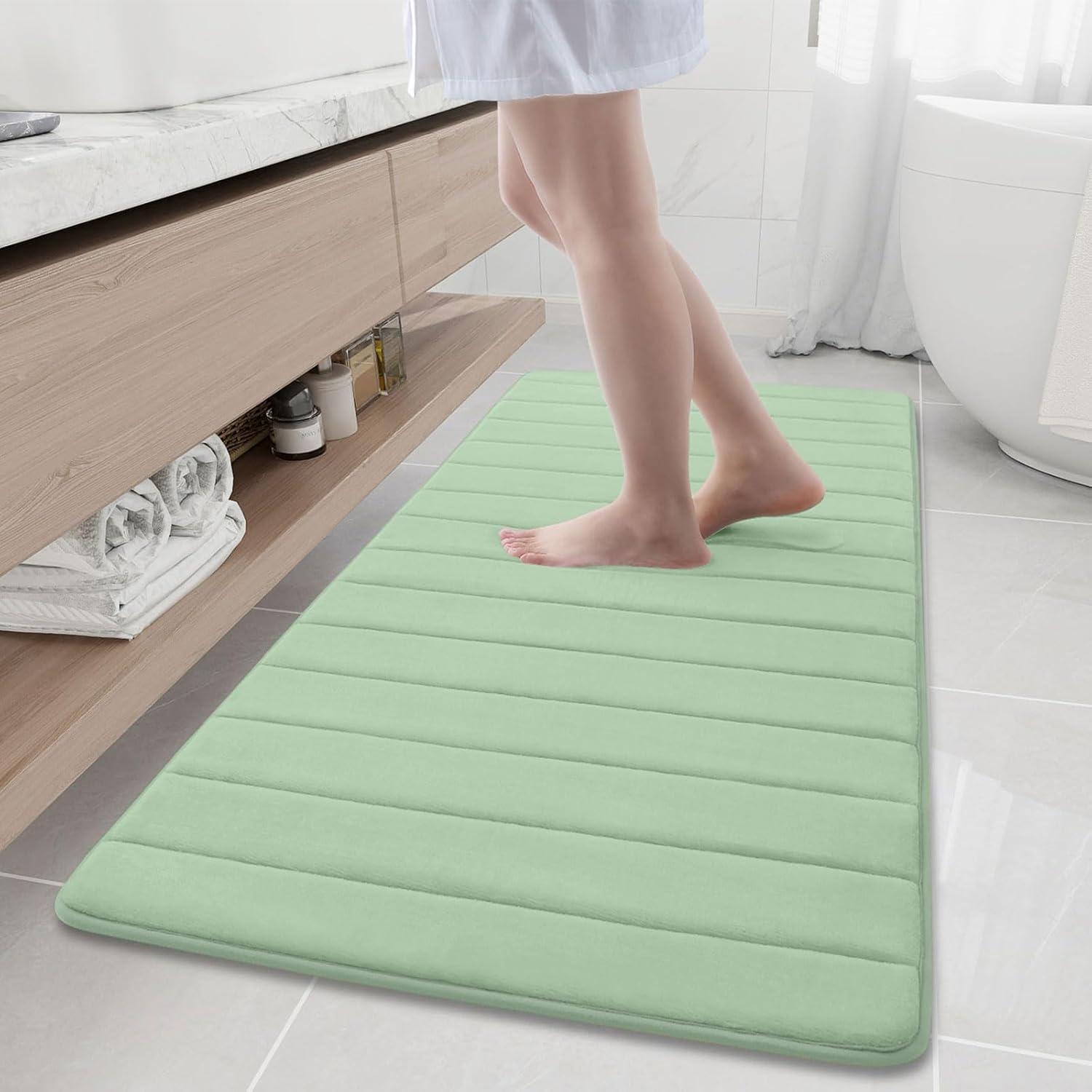 Buganda Memory Foam Bath Mat, Ultra Soft Non-Slip Rug 60in x 24