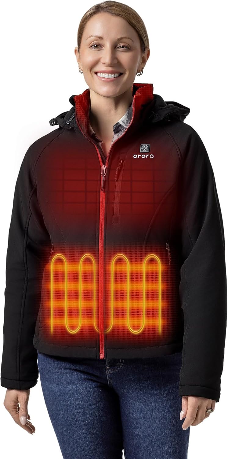 ORORO Women's Heated Jacket with 4-Zone Heating and Comfort