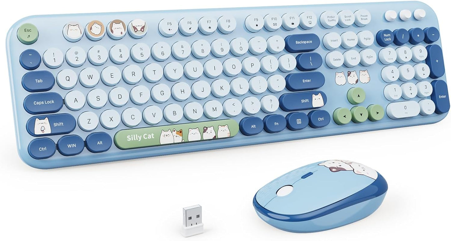 Wireless Keyboard and Mouse Combo for Retro Aesthetic Lovers