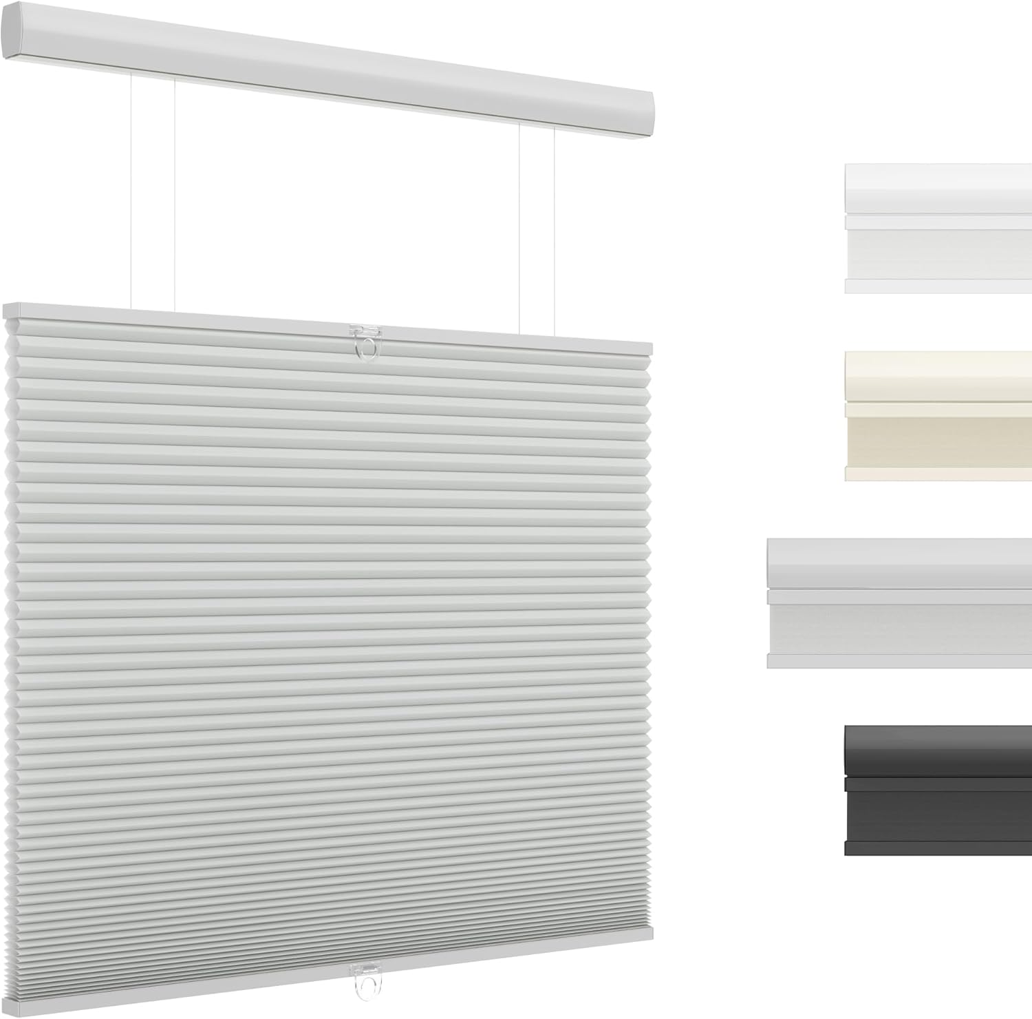 Top Down Bottom Up Cellular Shades for Indoor Windows - Grey