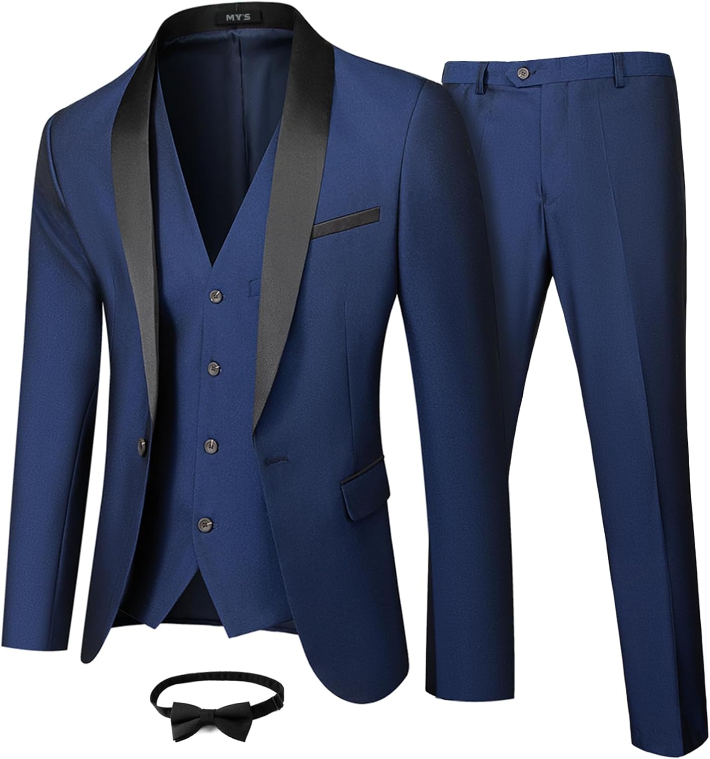 MY'S Mens 3 Piece Tuxedo Set for Weddings and Parties