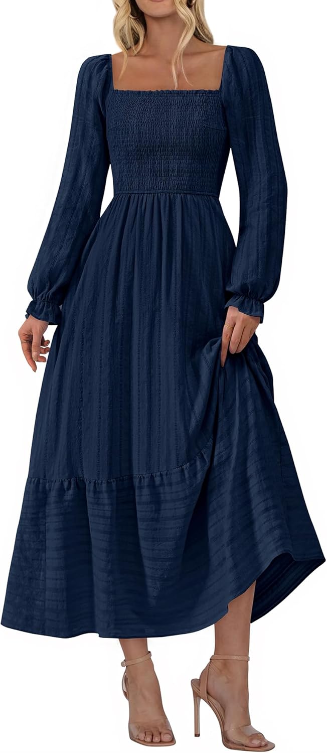 BTFBM Women Maxi Fall Dresses for Wedding Guests and More