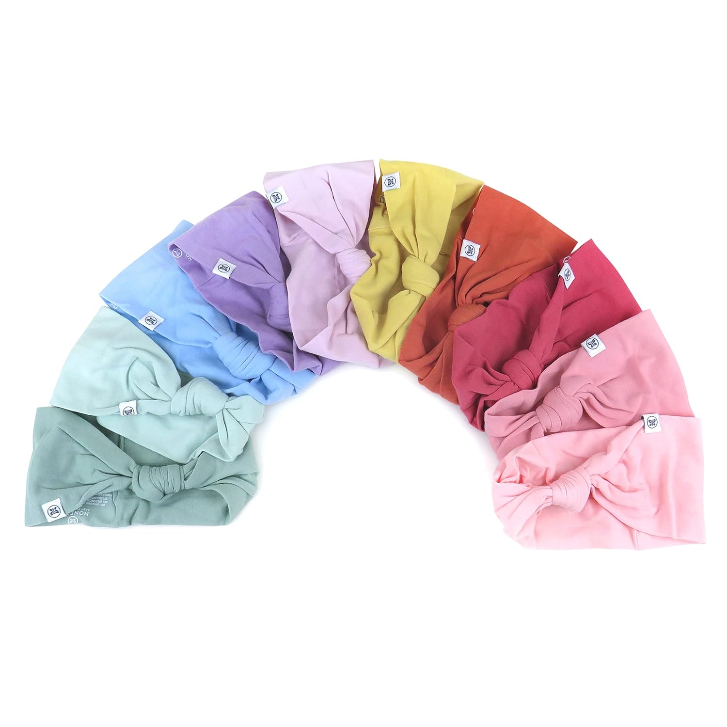 HonestBaby Girls' Organic Cotton Knotted Headbands Multi-Pack