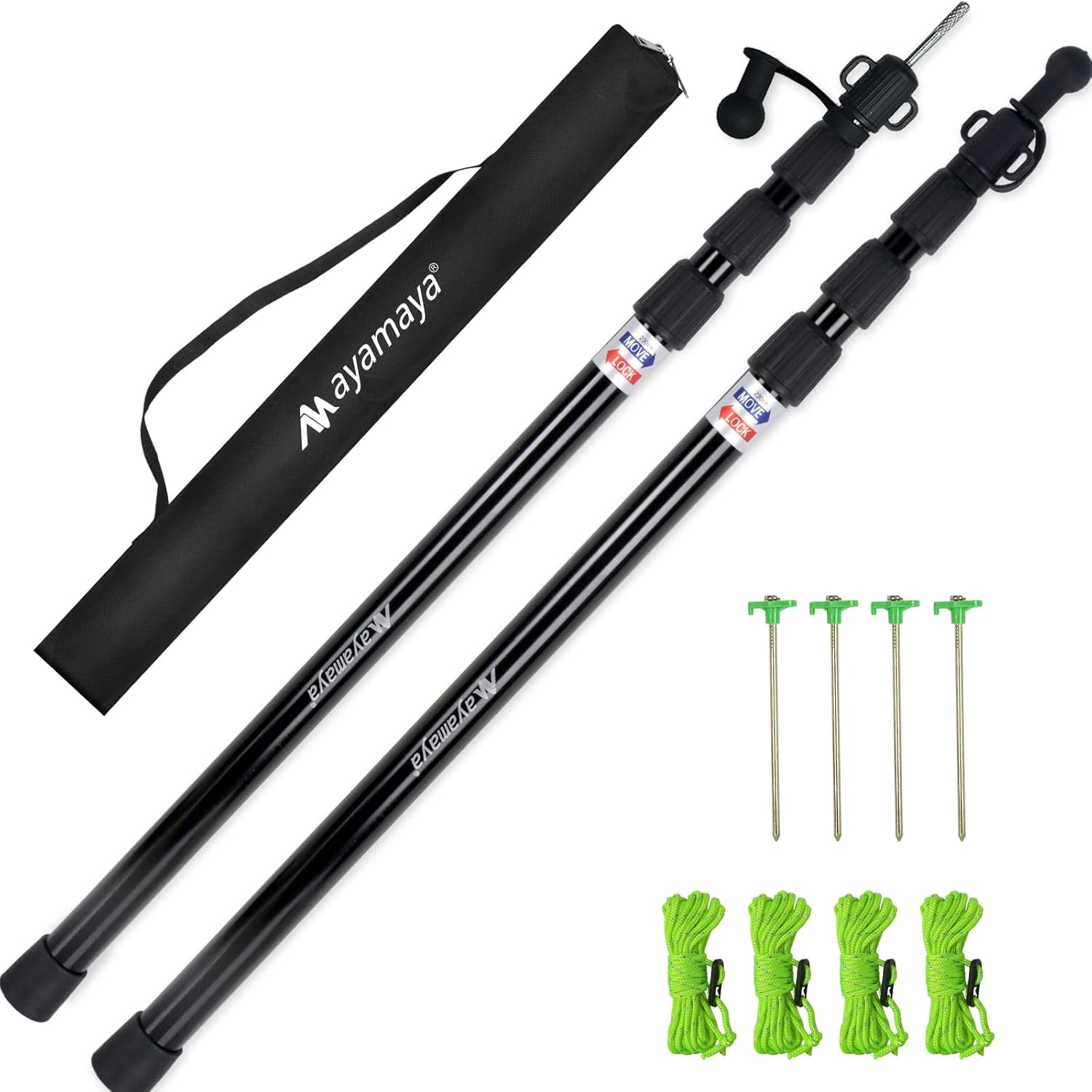 AYAMAYA Tarp Poles - Heavy Duty Aluminum Camping Tent Poles