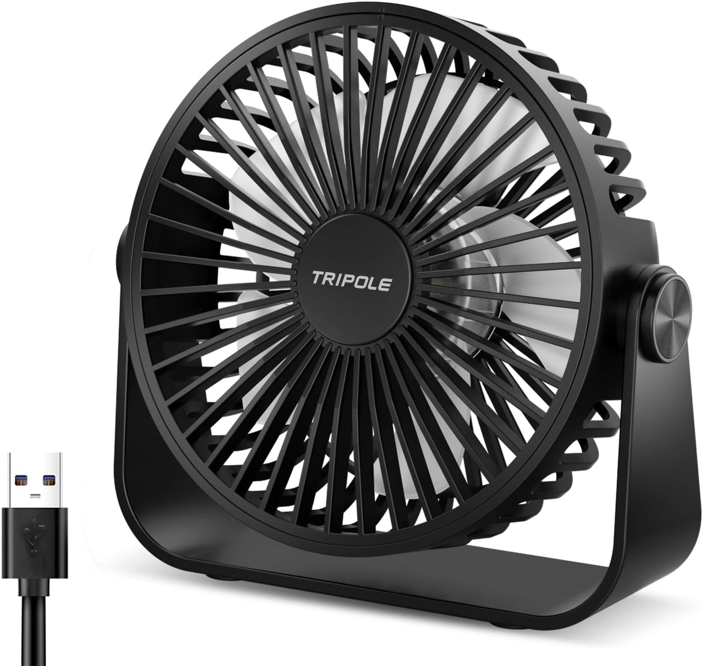 TriPole Portable Mini Fan - Powerful 3-Speeds