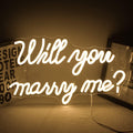 Will You Marry Me Neon Sign for Wall Decor - Romantic USB LED Light