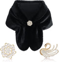 Geyoga Faux Fur Shawl Wrap for Elegant Winter Bridal Style