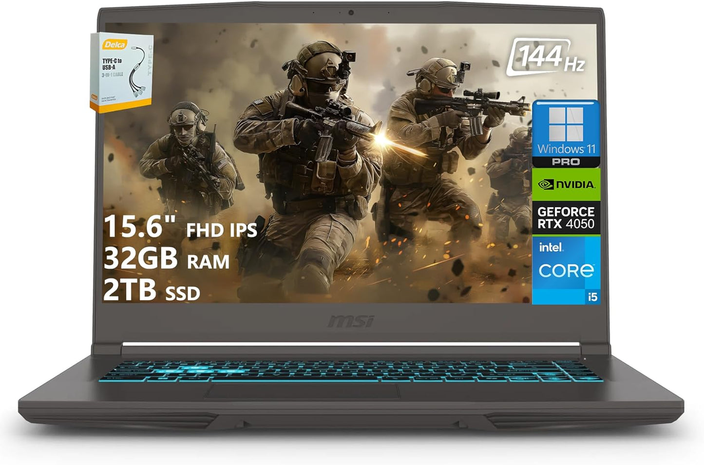 MSI Thin 15 Gaming Laptop with 32GB RAM and 2TB SSD
