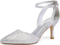mysoft Womens Pointed Toe Kitten Heels Ankle Strap Pumps - Dressy