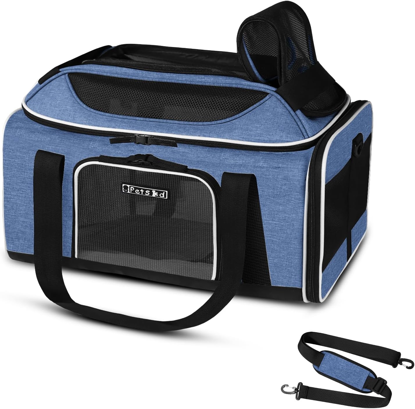 Petskd Expandable Pet Carrier for Small Pets 17x12x8.5in