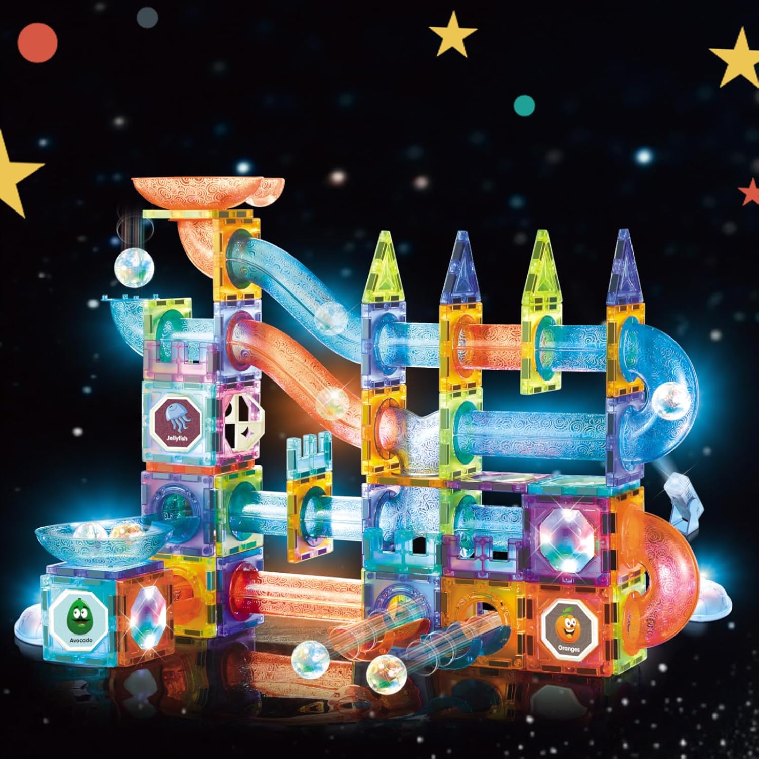 Magnetic Tiles Building Blocks Toys for Kids - 144 PCS Set