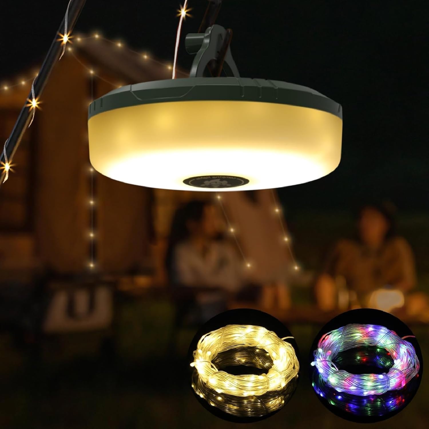 Siloon Rechargeable Camping String Lights - 8 Modes, Quick Recovery, Waterproof