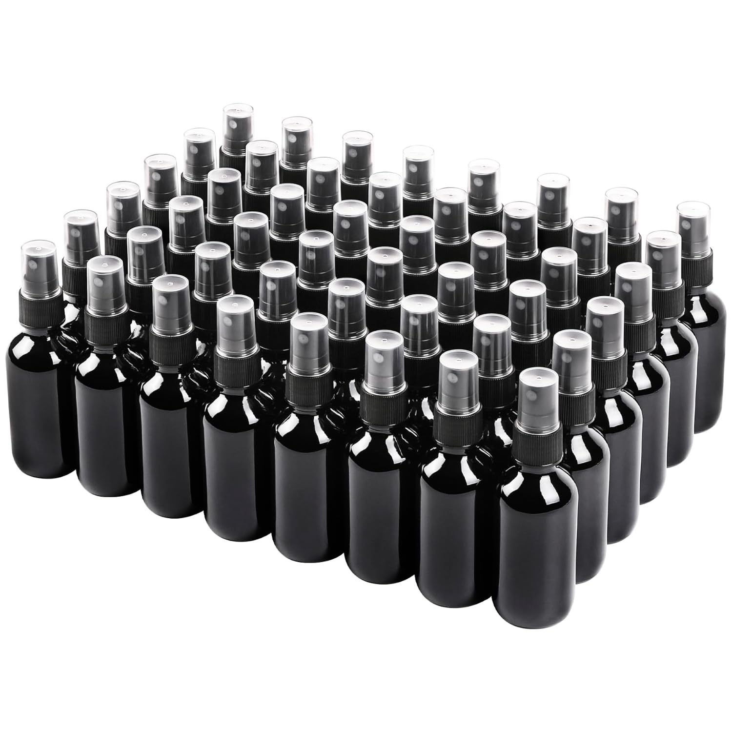 Black Glass Small Spray Bottle 2 oz - Perfect for Skin Care