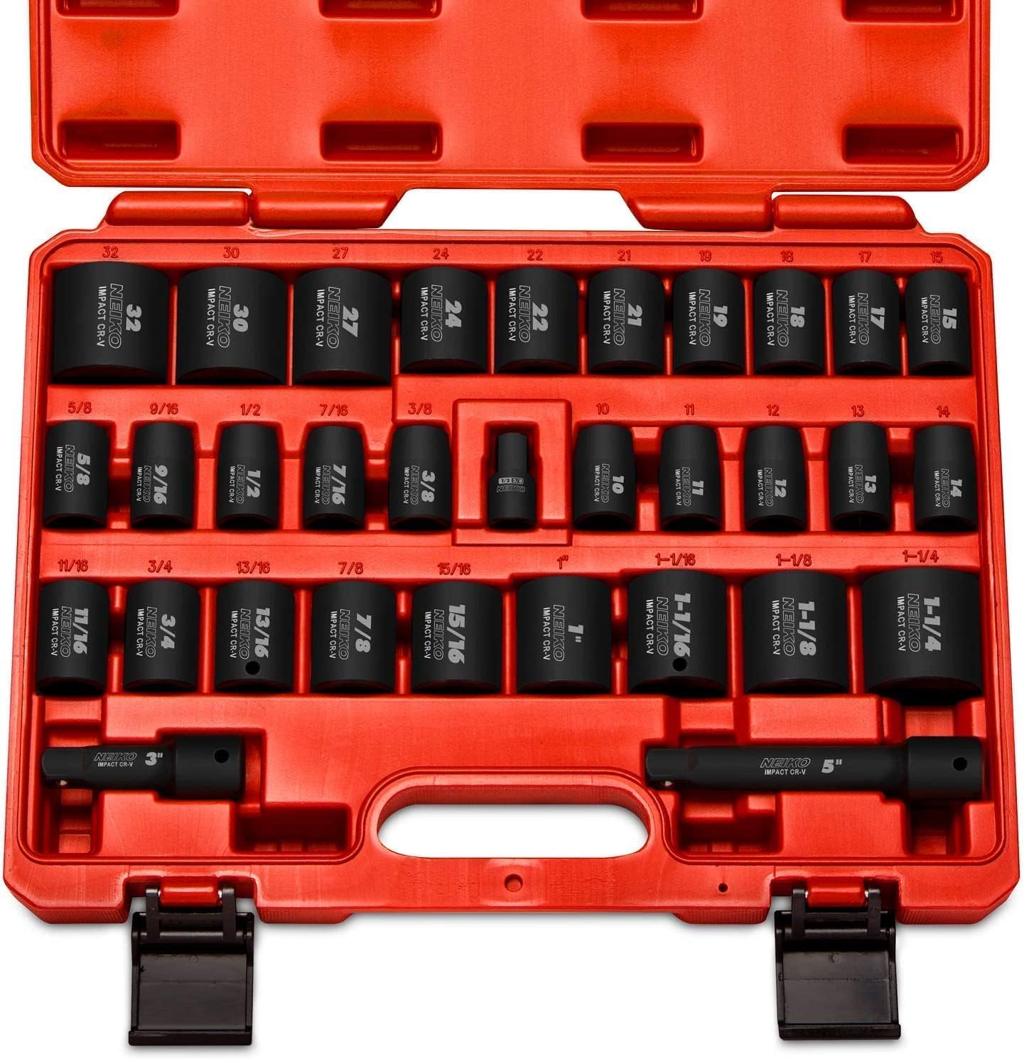 Neiko 02447A 32 Piece Impact Socket Set for Automotive Use
