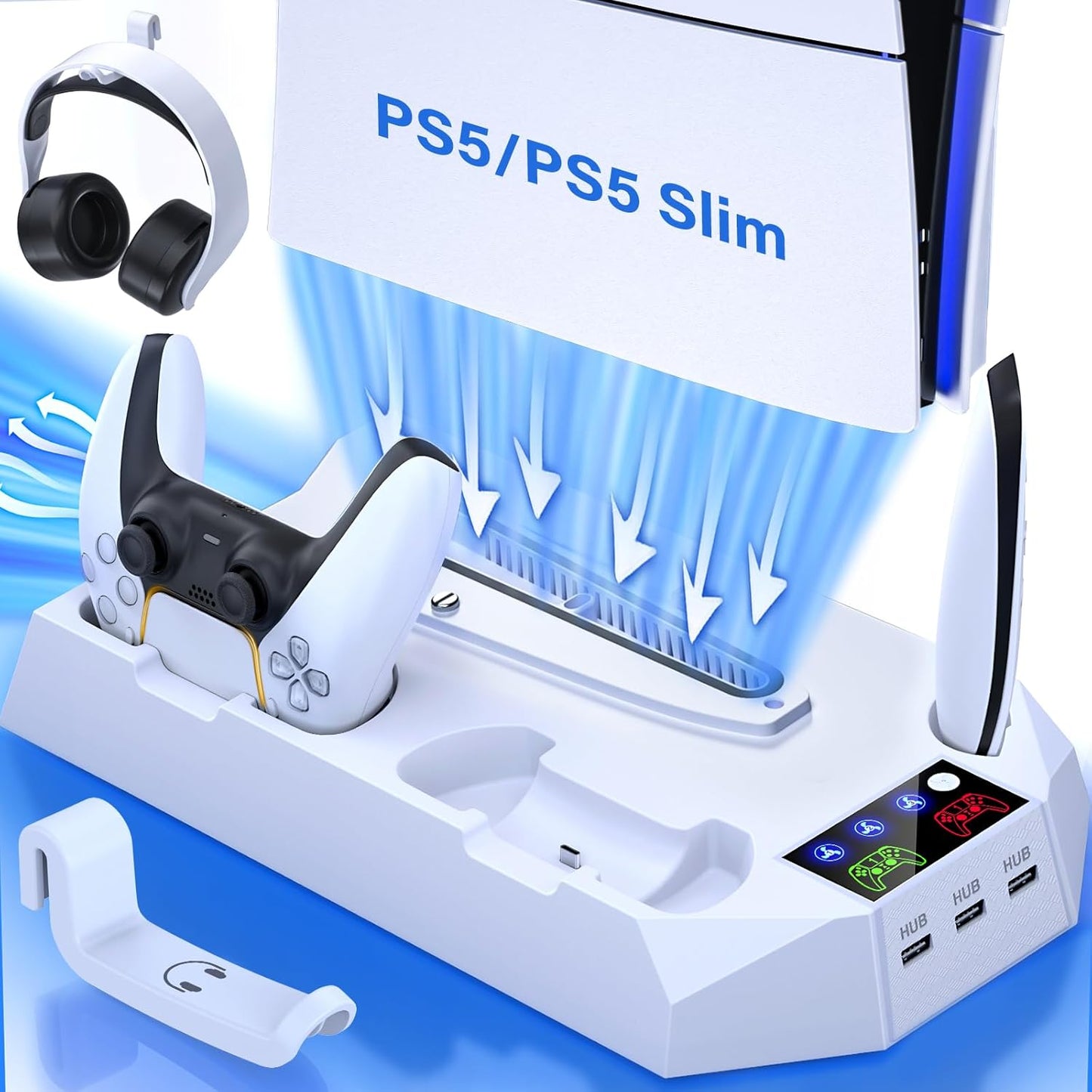 PS5 Slim Cooling & Charging Station by Hollabudz