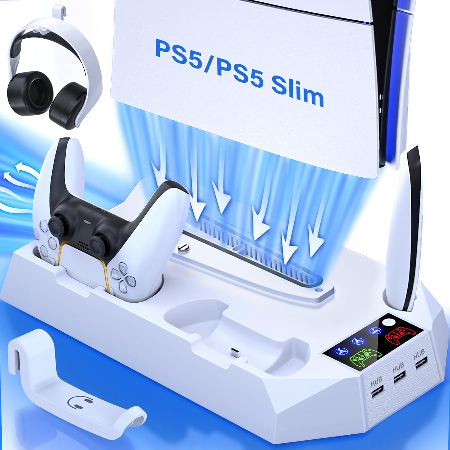 PS5 Slim Cooling & Charging Station by Hollabudz