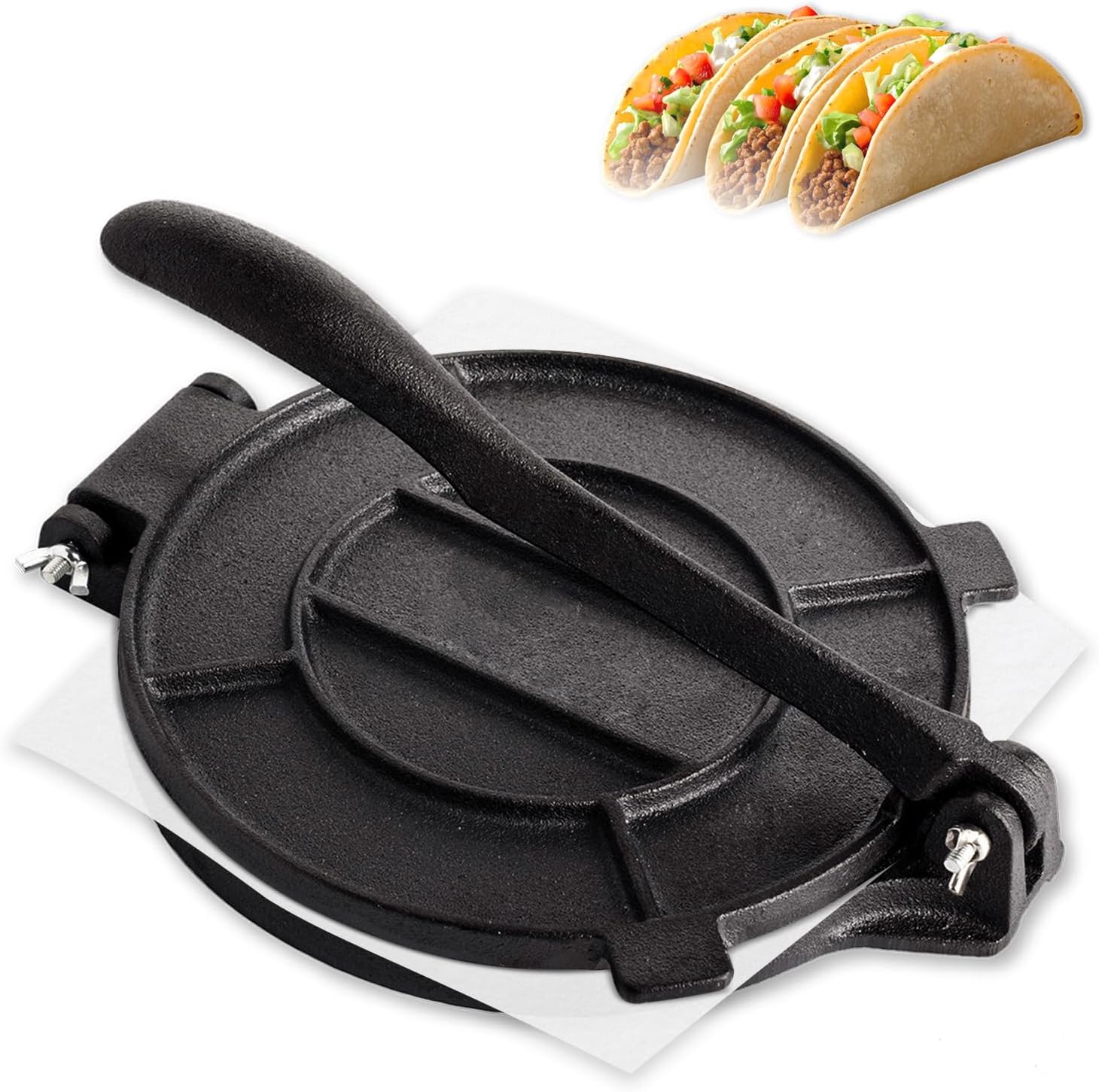 Cast Iron Tortilla Press 12 inch for Perfect Tortillas and More