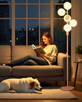 Lightdot Dimmable Globe Floor Lamp - Adjustable Brightness Retro Pink