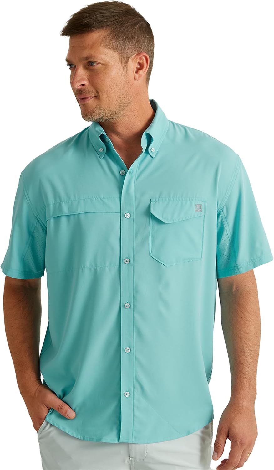HUK Mens Tide Point Pattern Short Sleeve Fishing Shirt Review