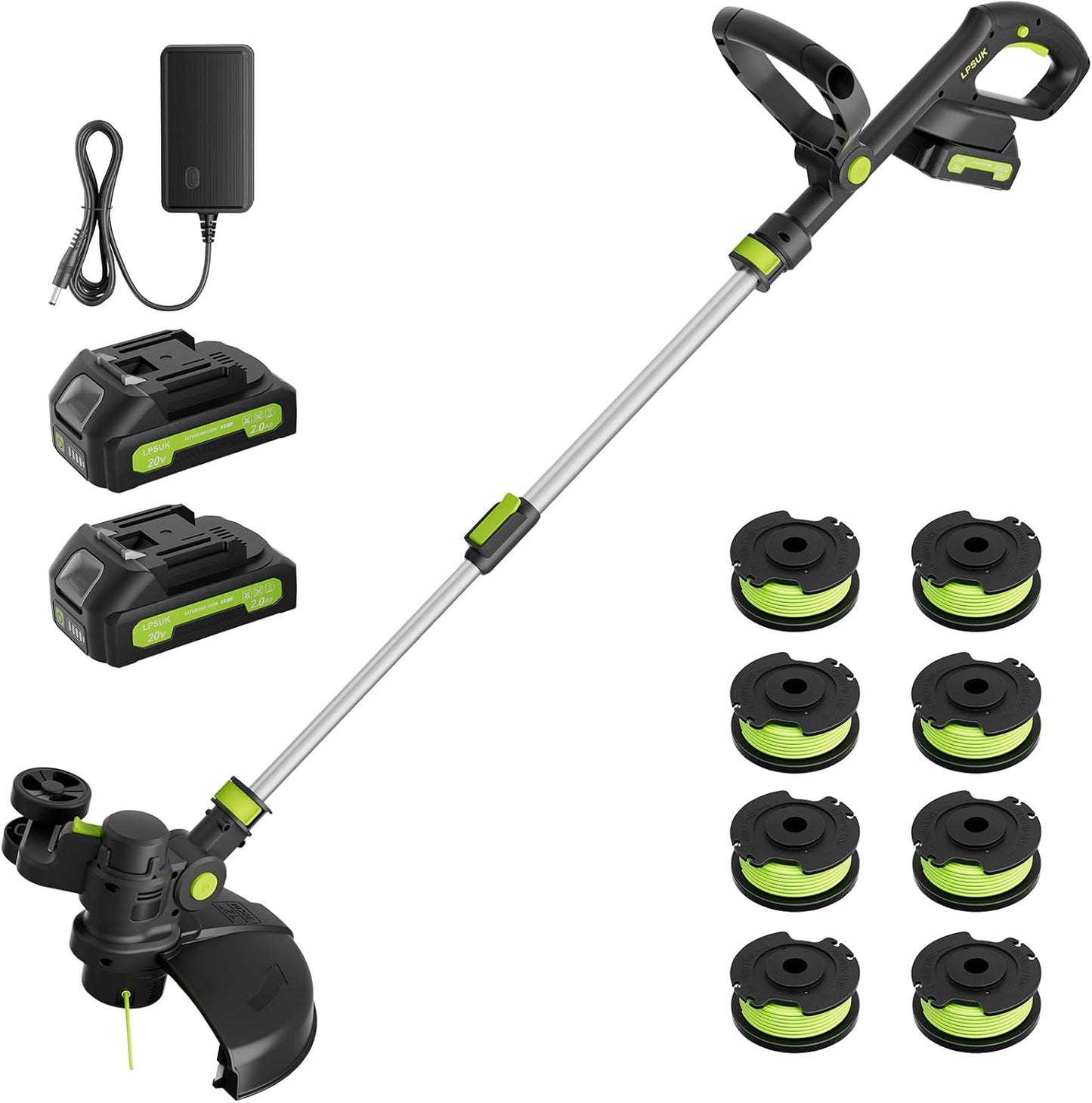 20V Cordless String Trimmer with Fast Charger and Batteries