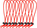 6 in Elastic Cable Ties Bungee Cords Adjustable Reusable - Red
