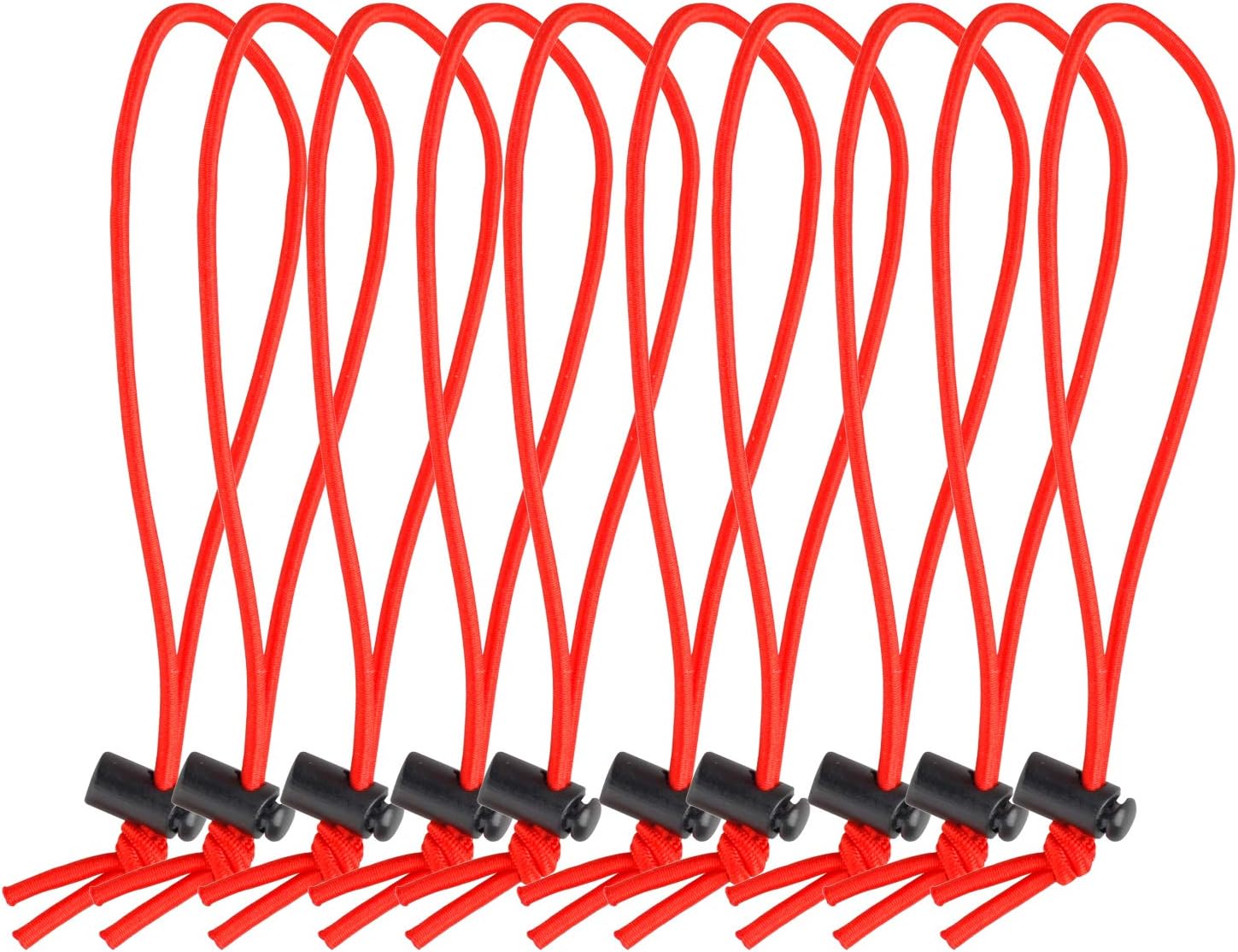 POWRIG 6 Red Elastic Cable Ties - Adjustable & Reusable (10-pack)