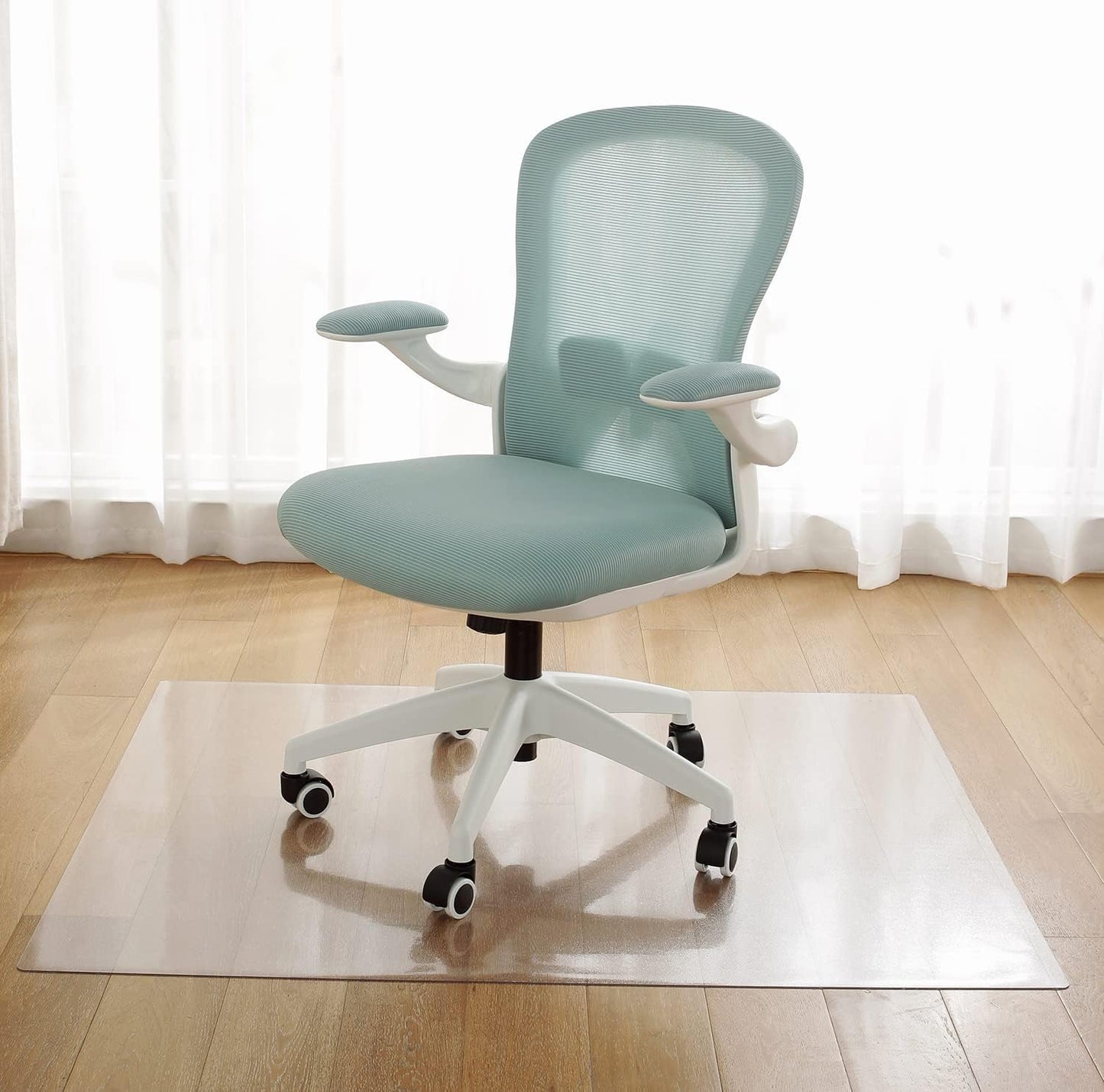 Non-Slip 48 x 30 Clear Chair Mat for Hard Floors by tixpol