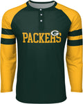 FOCO Men's NFL Team Logo Long Sleeve Henley - Soft Fan Shirt