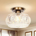 Semi Flush Mount Ceiling Light Globe Glass Fixture - Vintage Shadow