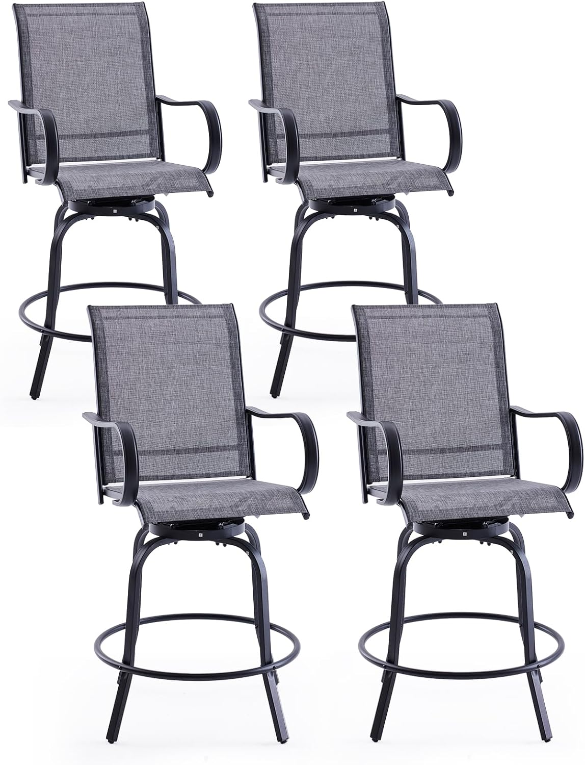 Patio Swivel Bar Stools Set of 4 for Outdoor Comfort and Style