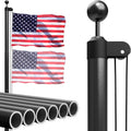Heavy Duty Flag Pole 20FT 12-Gauge Aluminum Kit - Wind Tested