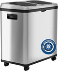 iTouchless 16 Gallon Stainless Steel Dual Compartment Trash Can
