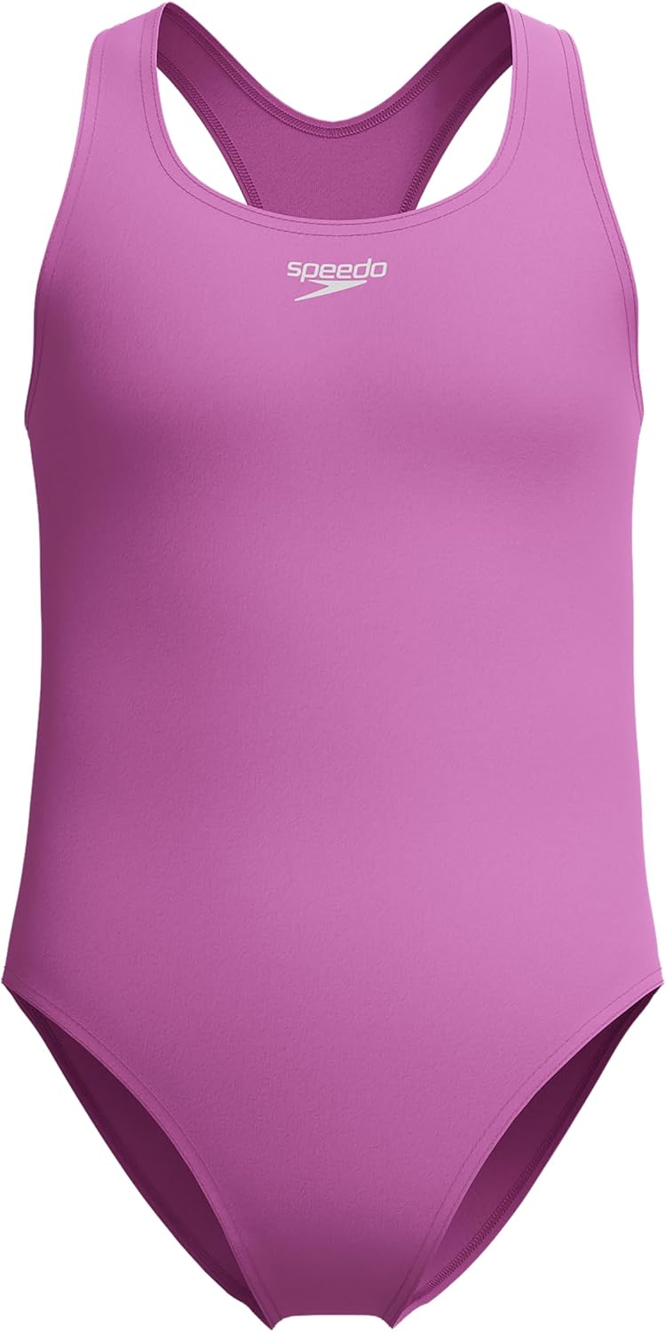 Speedo Girl's One Piece Closed Racerback Swimsuit for Comfort