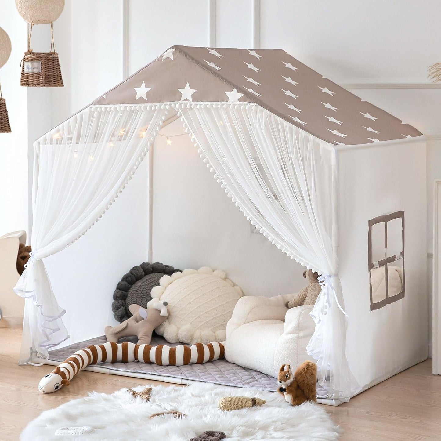 Kids Play Tent with Mat - Large Playhouse for Indoor Fun