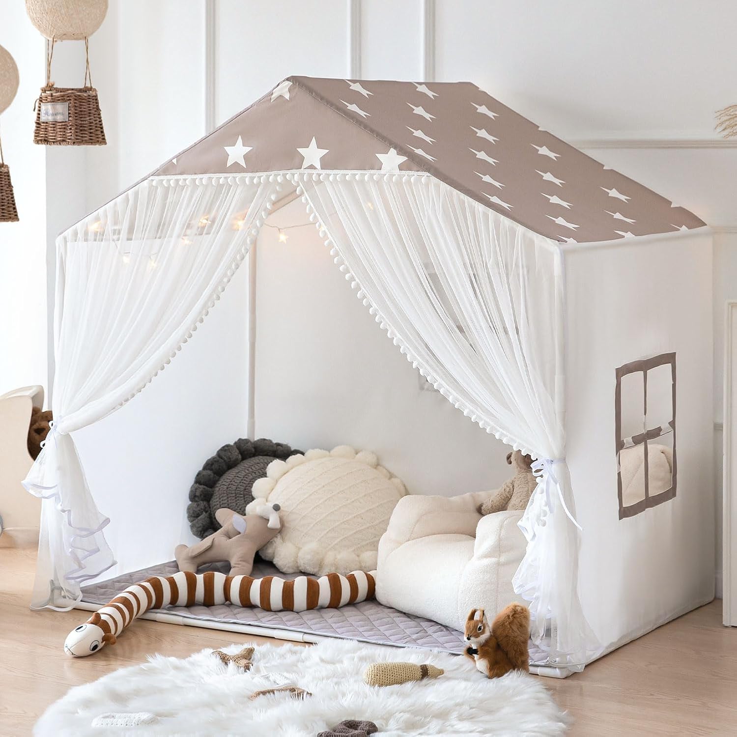 Kids Play Tent with Mat - Large Playhouse for Indoor Fun