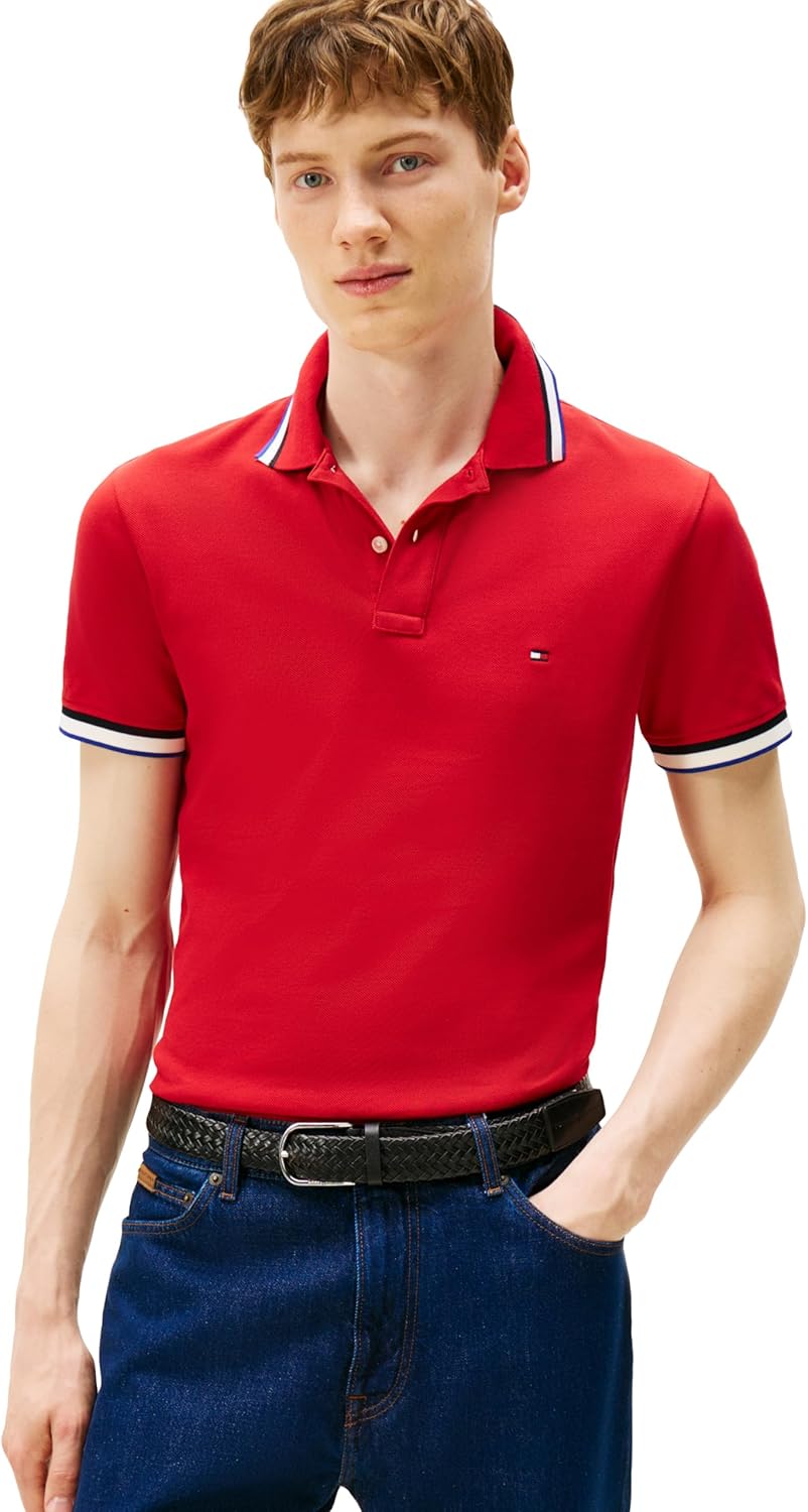 Tommy Hilfiger Men's Slim Fit Casual Polo Shirts with Stretch