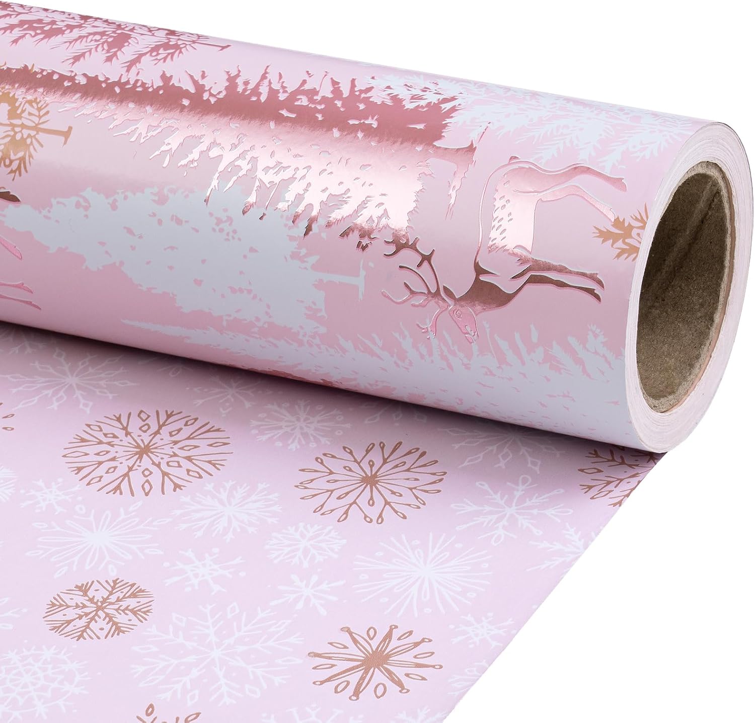 RUSPEPA 30in X 100ft Reversible Christmas Wrapping Paper Roll