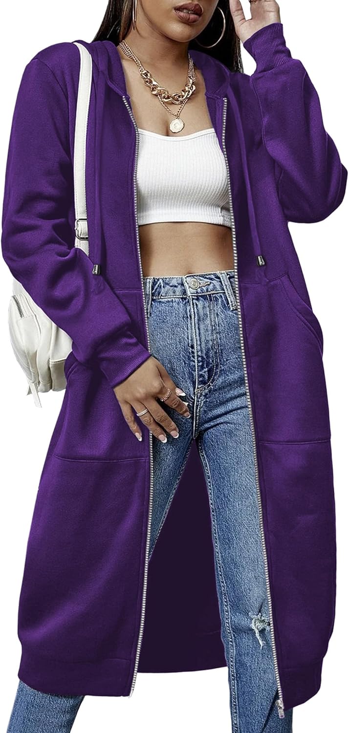 ELESOL Women Casual Zip up Fleece Hoodies for Comfort