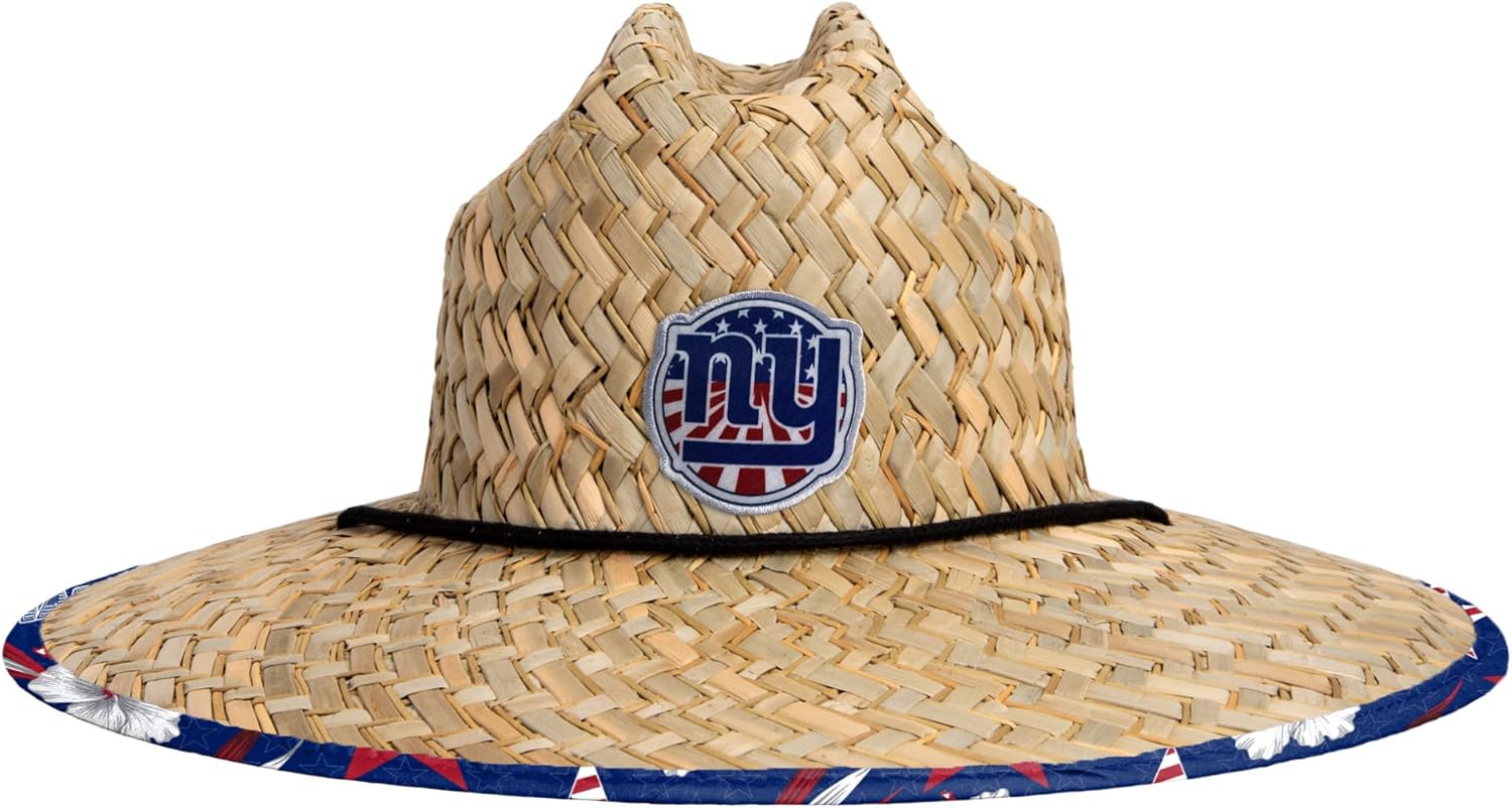 FOCO Men's NFL Team Logo Floral Lifeguard Beach Straw Hat