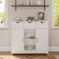 White Storage Cabinet: Organize with 2 Adjustable Shelves, 3 Drawers, 2 Doors