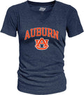 Women's Auburn Tigers Heathered Confetti V Neck T Shirt - Fan Fit