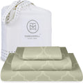 Twin XL Sage Cotton Jacquard Sheet Set - 100% Cotton Cooling