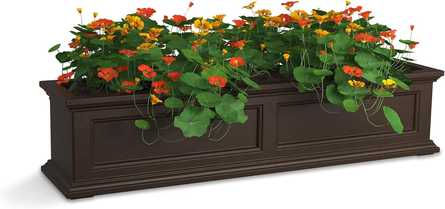 Mayne Fairfield 4-Foot Window Box Self-Watering Planter for Flowers