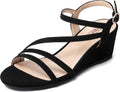 Wedge Heel Sandal Dress Low Strappy 2 in Open Toe - Comfortable