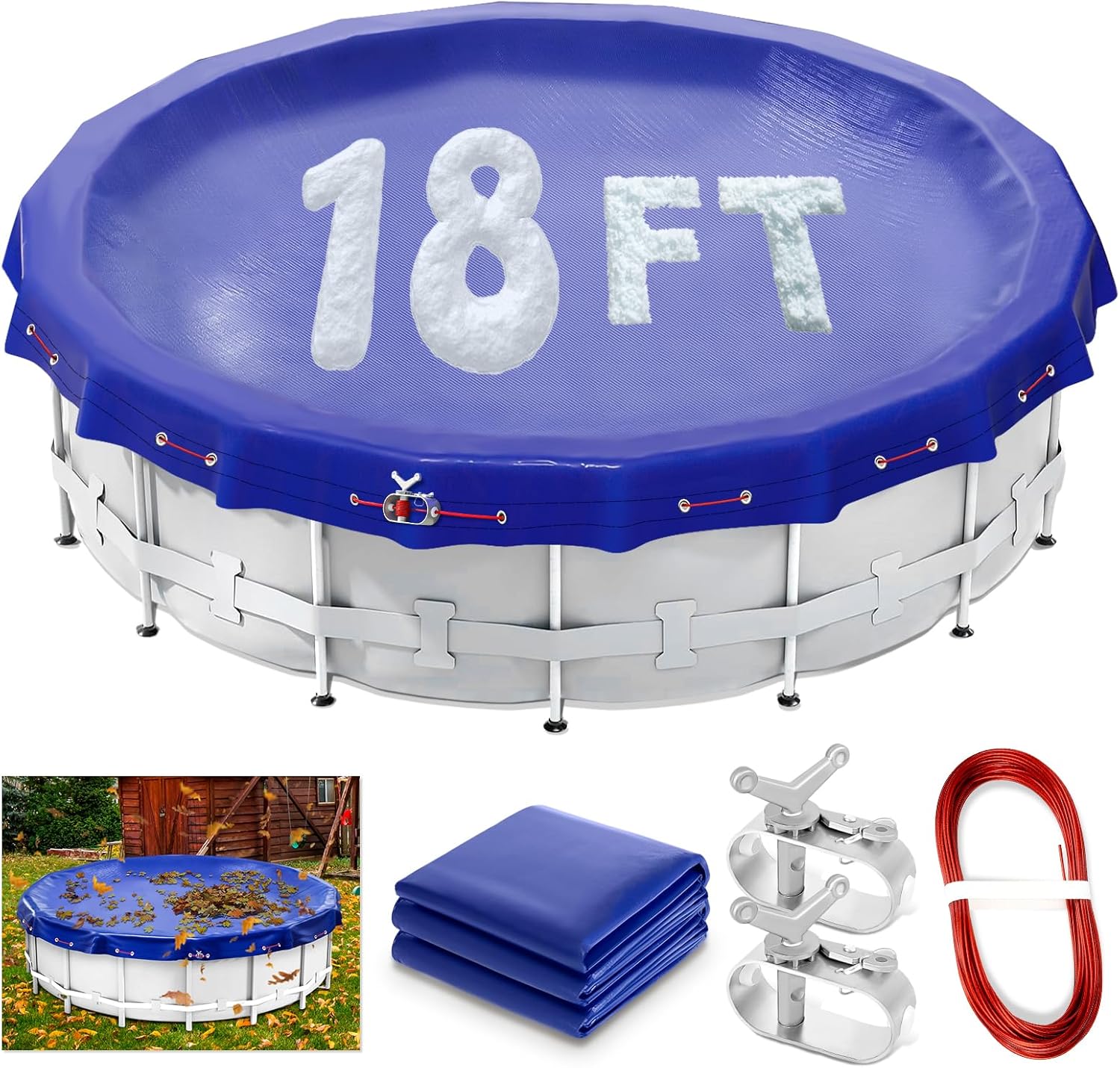 18 Ft Round Winter Pool Cover for Above-Ground Pools