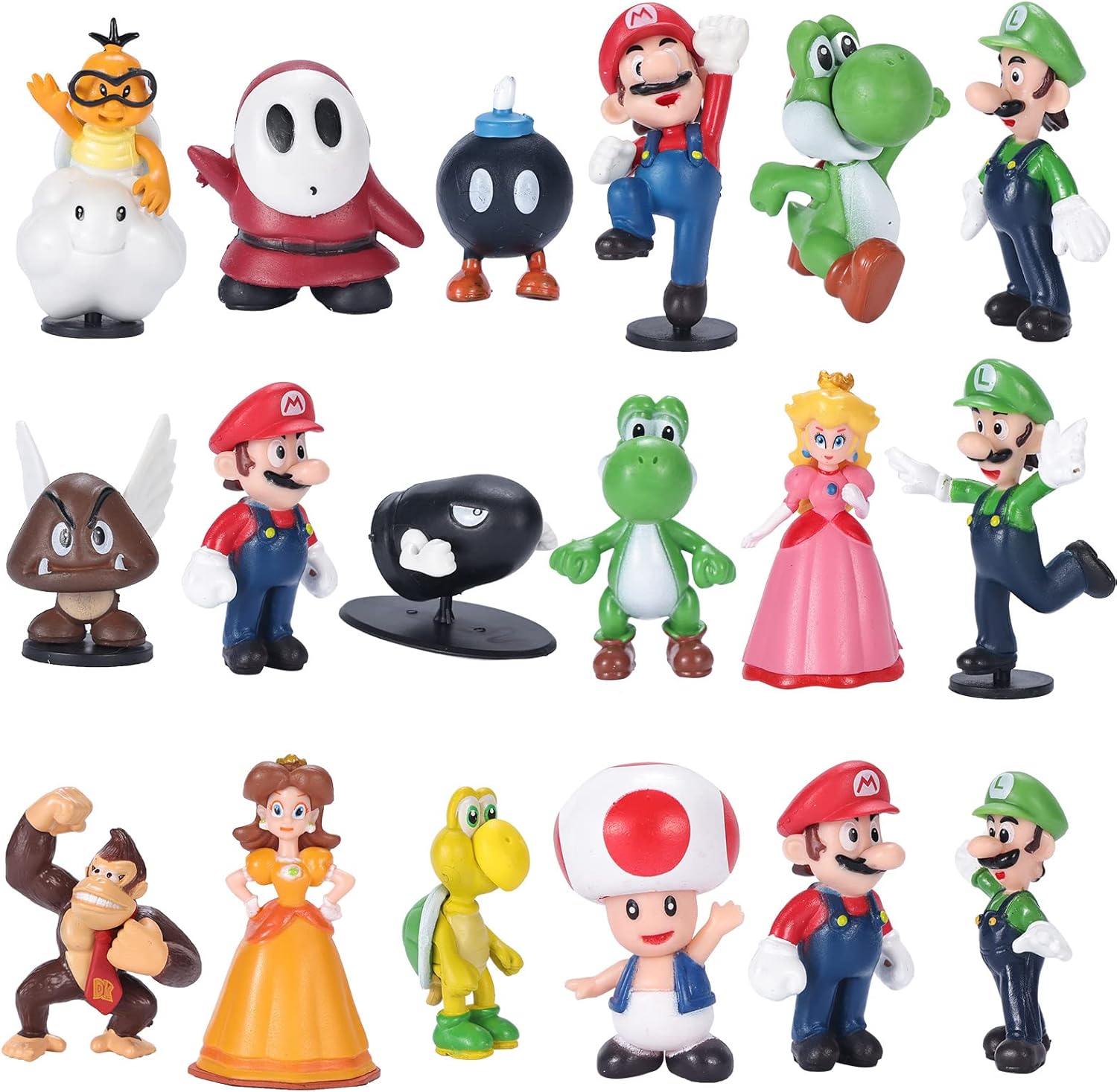 18 pcs Mario Figures Toy Set - Perfect for Super Mario Fans