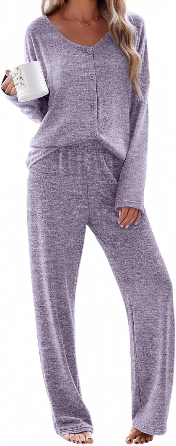 Ekouaer Womens Pajama Sets Soft Lounge Set for Ultimate Comfort