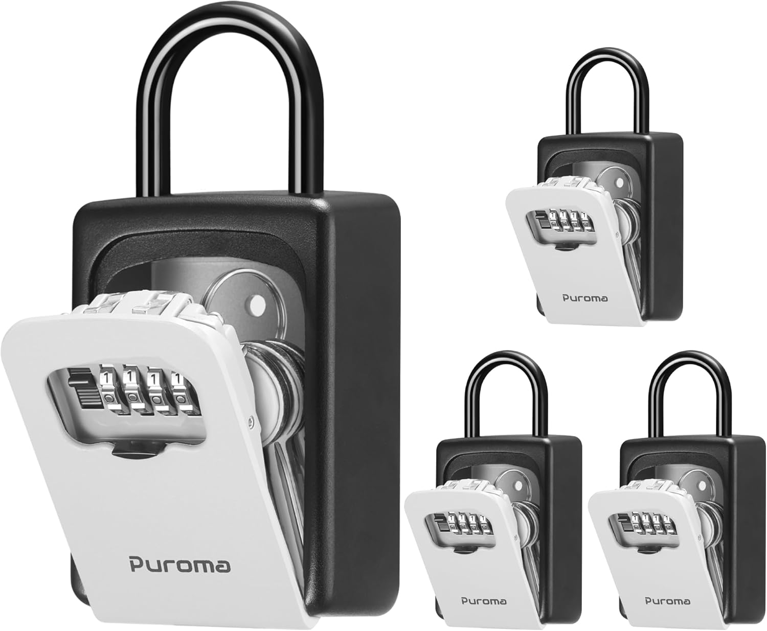 Puroma Lock Box for Keys - Large Resettable Combination Safe