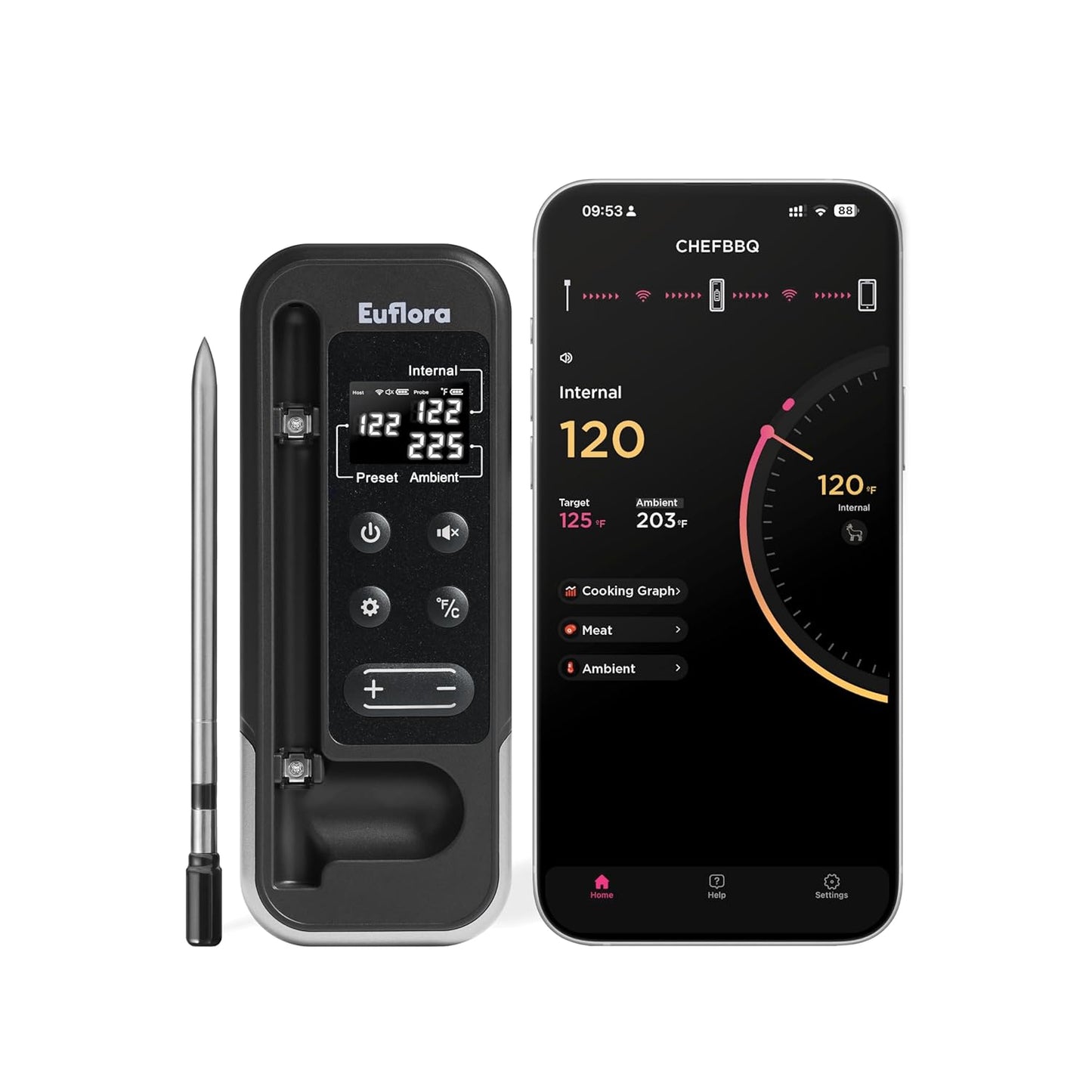 800FT Bluetooth Meat Thermometer for Perfect Grilling!