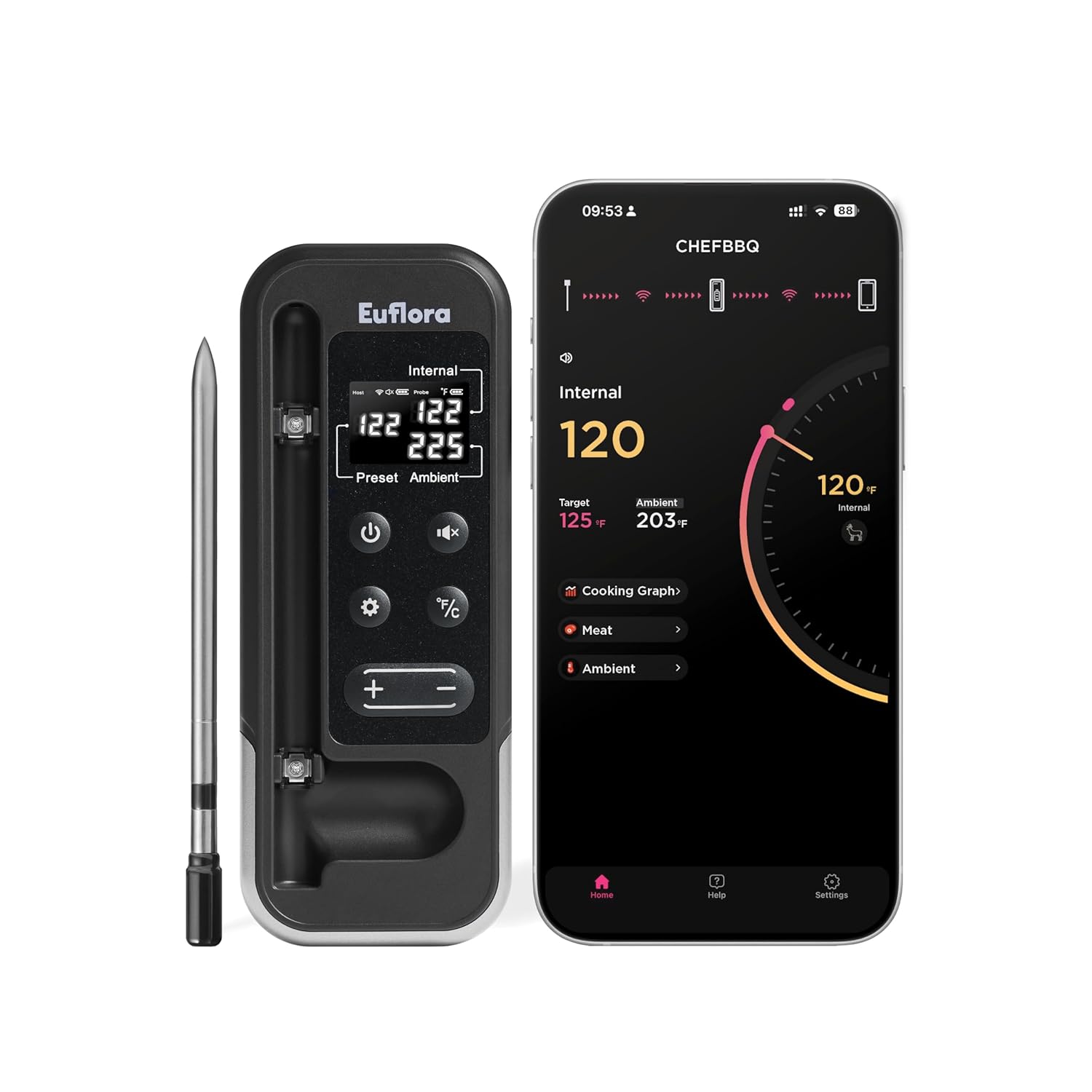 800FT Bluetooth Meat Thermometer for Perfect Grilling!